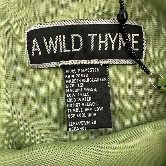 A Wild Thyme Womens Vintage Y2k Slip Dress Size 12 Green Pink Floral Zebra Shift - Picture 5 of 9